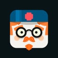 Doctor profession avatar illustration. Trendy icon in flat style.