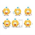 Doctor profession emoticon with banana cream donut cartoon character