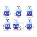 Doctor profession emoticon with blue magic potion cartoon character Royalty Free Stock Photo