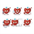 Doctor profession emoticon with cupid love arrow cartoon character Royalty Free Stock Photo