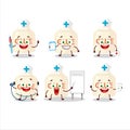 Doctor profession emoticon with glue cartoon character Royalty Free Stock Photo