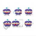 Doctor profession emoticon with grapes macaron cartoon character