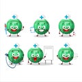 Doctor profession emoticon with green gummy candy F cartoon character Royalty Free Stock Photo