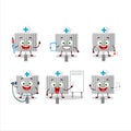 Doctor profession emoticon with grill gate cartoon character