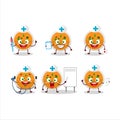 Doctor profession emoticon with mashed orange potatoes cartoon character