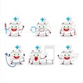 Doctor profession emoticon with milk ice cream scoops cartoon character