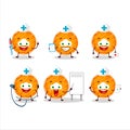 Doctor profession emoticon with orange cream donut cartoon character