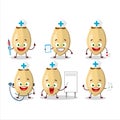 Doctor profession emoticon with pine nuts cartoon character Royalty Free Stock Photo