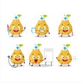 Doctor profession emoticon with pomelo cartoon character