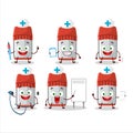 Doctor profession emoticon with red whiteboard marker cartoon character Royalty Free Stock Photo