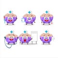 Doctor profession emoticon with rose matta rice cartoon character