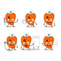 Doctor profession emoticon with slice of zapote cartoon character