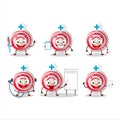 Doctor profession emoticon with spiral white candy cartoon character