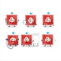 Doctor profession emoticon with toys block three cartoon character