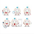 Doctor profession emoticon with vanilla donut cartoon character