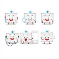 Doctor profession emoticon with whiteboard cartoon character Royalty Free Stock Photo