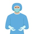 Doctor in protective clothing, vector illustration