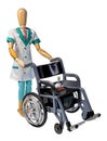 Doctor Pushing Motorized Wheelchair