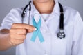 Doctor Raising Awareness On Ovarian Cancer Royalty Free Stock Photo