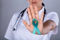 Doctor Raising Awareness On Ovarian Cancer Royalty Free Stock Photo