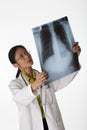 Doctor Reading X-Ray Royalty Free Stock Photo