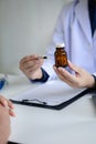 Doctor are recommending medicines to patients after being examined and diagnosed by the patient's doctor Royalty Free Stock Photo