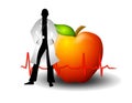 Doctor With Red Apple And EKG
