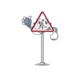 Doctor road work sign cartoon shape character