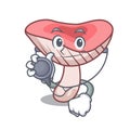 Doctor russule mushroom character cartoon