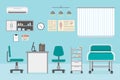 Doctor`s office in hospital,Room with furniture and medical equipment