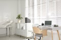 Doctor`s office interior with modern workplace Royalty Free Stock Photo