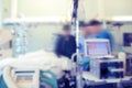 Doctor`s round in the intensive care unit, unfocused background Royalty Free Stock Photo