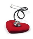 A Doctor's stethoscope and a red heart