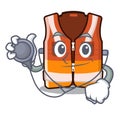 Doctor safety vest isolated in the character
