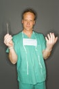 Doctor with scalpel