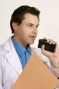 Doctor or scientist dictating Royalty Free Stock Photo