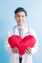 Doctor show heart to you Royalty Free Stock Photo