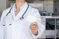 Doctor showing card Royalty Free Stock Photo