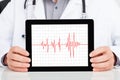 Doctor Showing Heartbeat On Digital Tablet Royalty Free Stock Photo