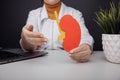 Doctor showing a model of kidney