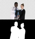 Doctor shows the patient chest x-ray, Alpha Channel Royalty Free Stock Photo