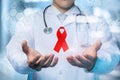 Doctor shows to awareness Ribbon world aids day
