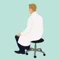 Doctor Sitting On Stool