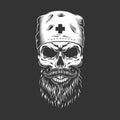 Doctor skull with beard and mustache