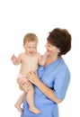 Doctor and small smiling baby #5 Royalty Free Stock Photo