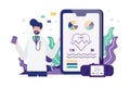 Doctor with smart devices and application for health. Royalty Free Stock Photo