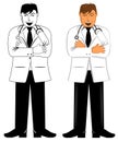 Doctor Standing with Folded Arms and Stethoscope Royalty Free Stock Photo