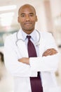 Doctor Standing In A Hospital Corridor Royalty Free Stock Photo