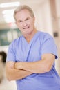 Doctor Standing In A Hospital Corridor Royalty Free Stock Photo