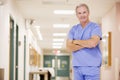 Doctor Standing In A Hospital Corridor Royalty Free Stock Photo